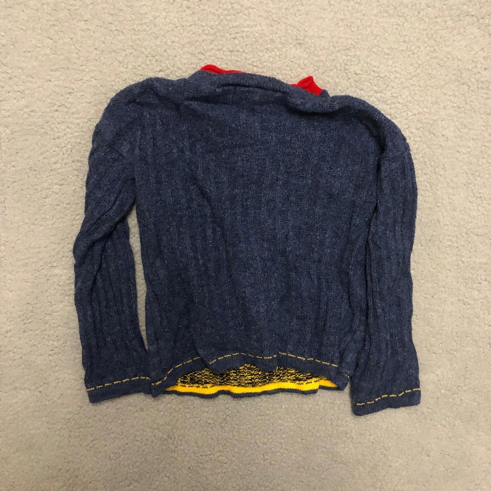 Vintage Winnie the Pooh Disney Knit Sweater Blue Kids Large 6X M.B. Kids Clothes - Picture 4 of 7